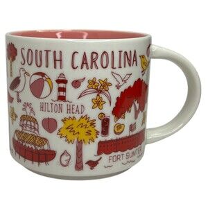 Starbuck South Carolina Mug Been There Series 14 oz Coffee Tea Red Yellow SC